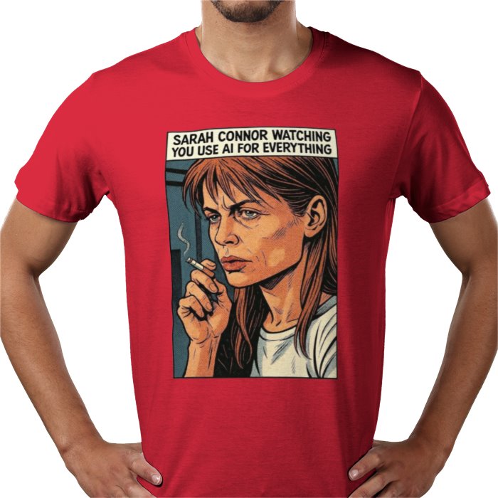 Terminator's Sarah Connor Watching You Use AI T-shirt