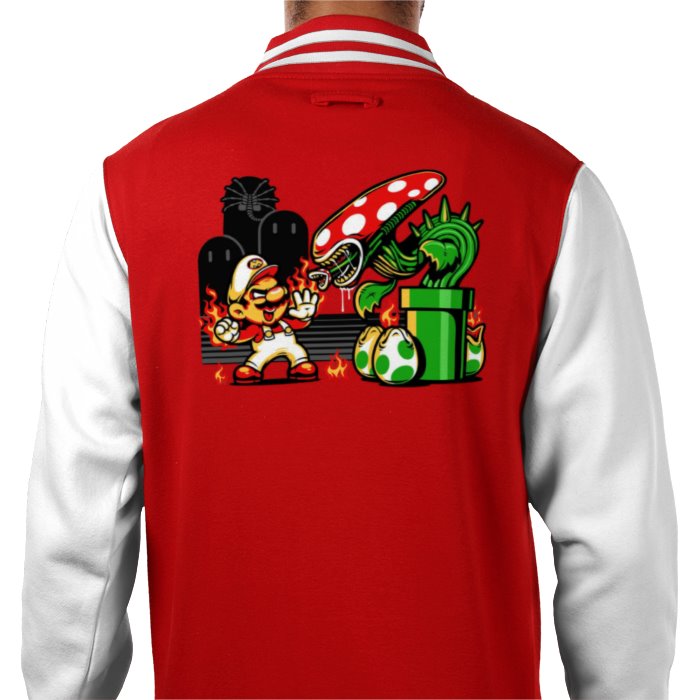 Super Mario Bro's & Alien - Mario Vs Alien Varsity Jacket