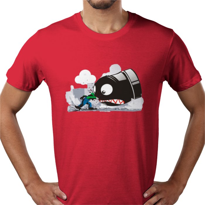 Super Mario Bros — Luigi Punching Bullet Bill T-Shirt