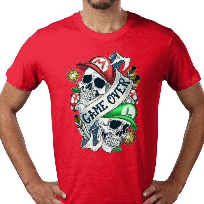 Super Mario Bro's - Game Over Tattoo Style T-shirt