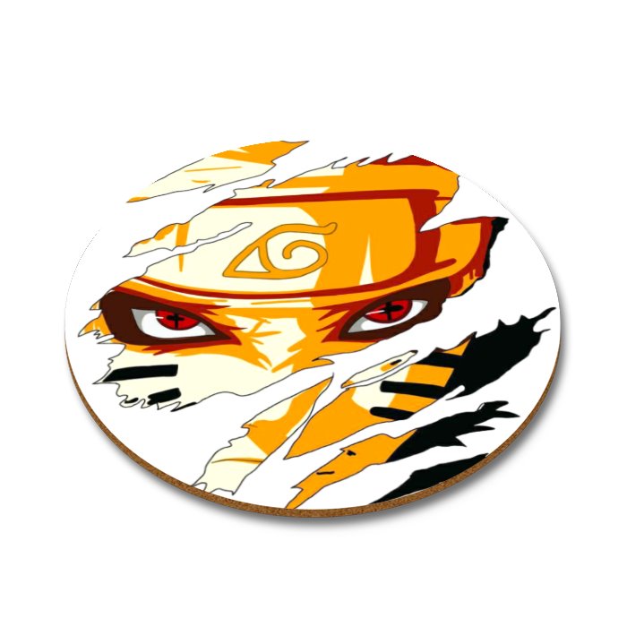 Naruto - Ripped Face Round Coasters
