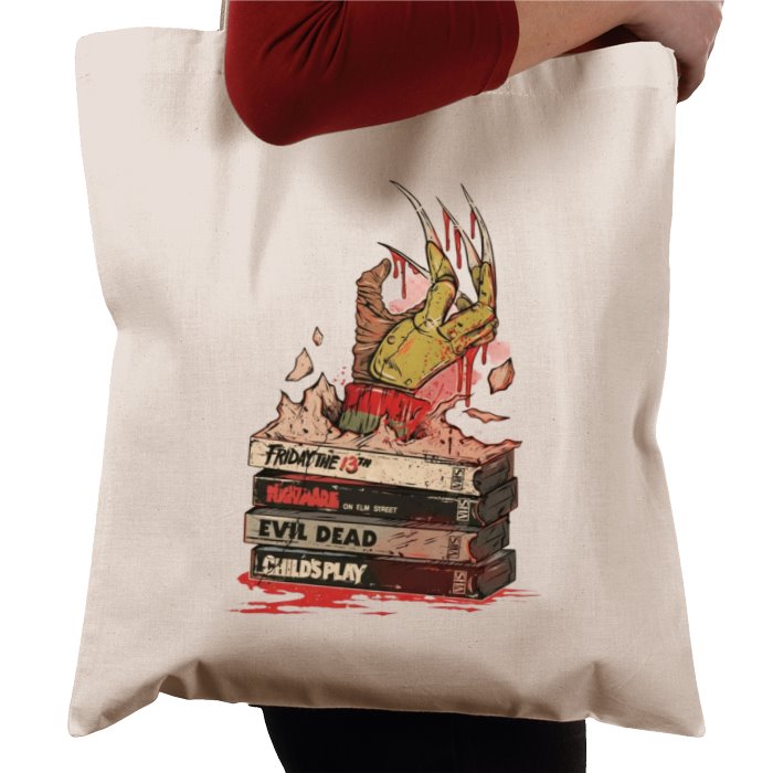 VHS Horror Tapes Freddy Theme Tote Bag