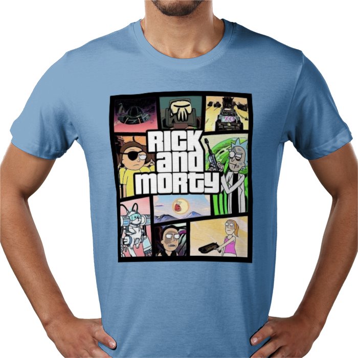 Rick & Morty & Grand Theft Auto - Grand Theft Auto Style T-shirt