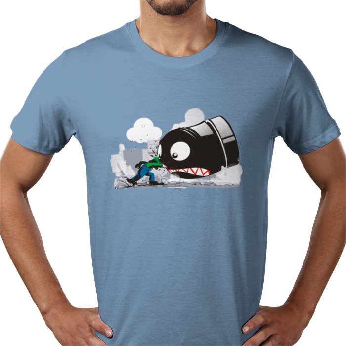 Super Mario Bros — Luigi Punching Bullet Bill T-Shirt