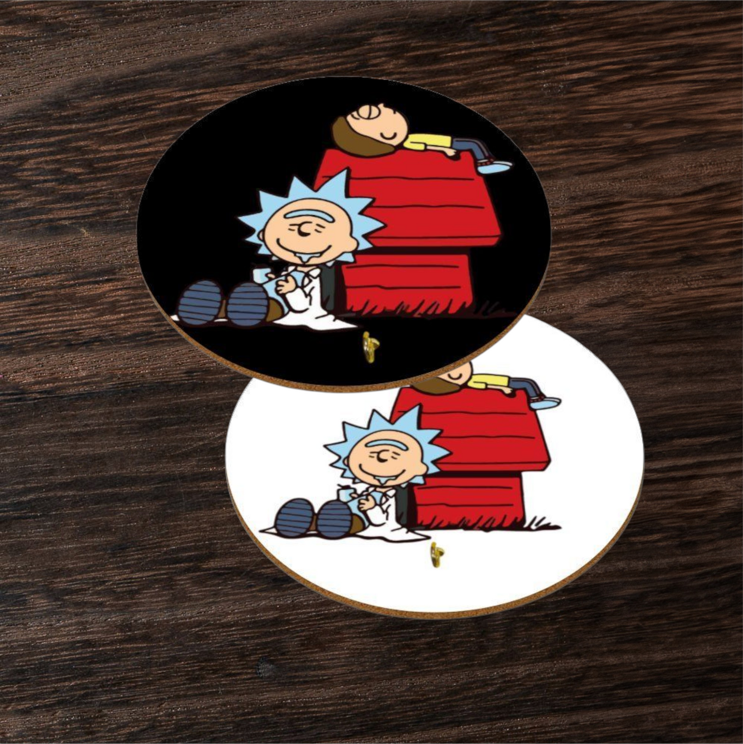 Rick & Morty x Snoopy - Snoopy Rick Round Coasters