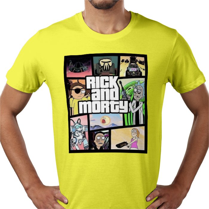 Rick & Morty & Grand Theft Auto - Grand Theft Auto Style T-shirt