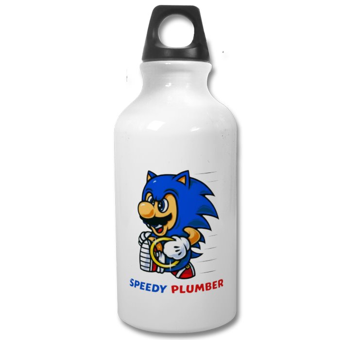 Super Mario Bro's x Sonic The Hedgehog - Speedy Plumber Water Bottle