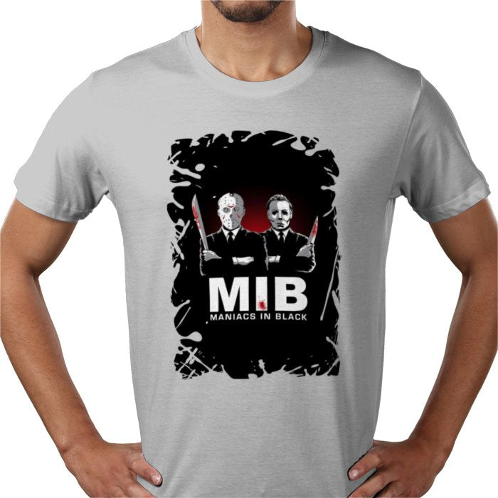 Men In Black & Friday 13th & Halloween - Maniacs In Black T-shirt