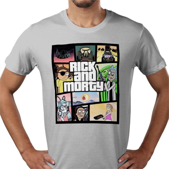 Rick & Morty & Grand Theft Auto - Grand Theft Auto Style T-shirt