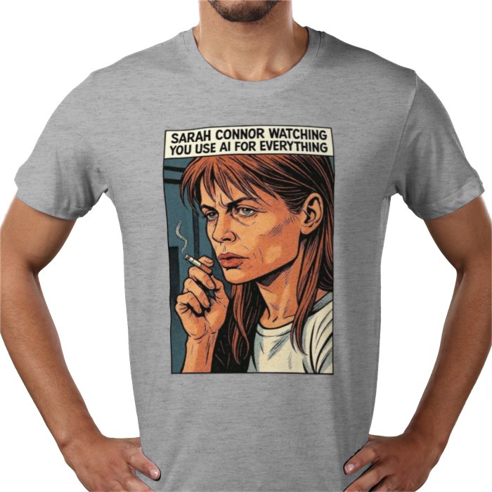 Terminator's Sarah Connor Watching You Use AI T-shirt