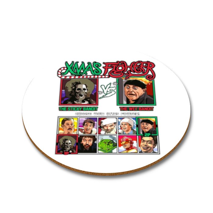 Sticky Bandit Vs Wet Bandit Round Coasters