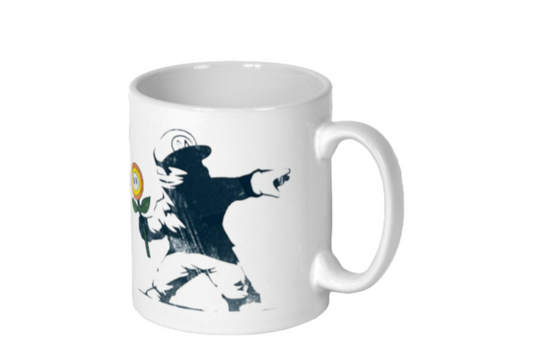 Super Mario Bro's & Banksy - Fire Flower Mug