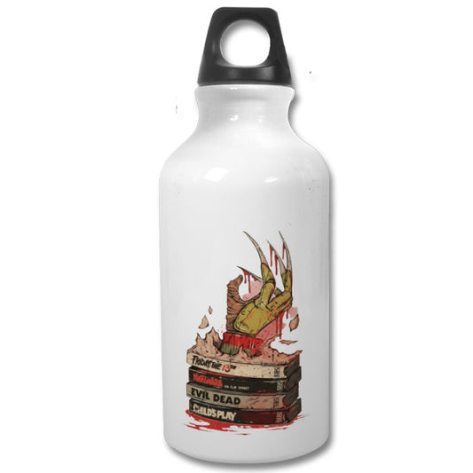 VHS Horror Tapes Freddy Theme Water Bottle