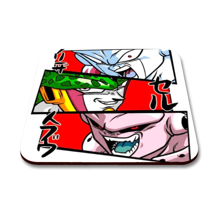 Dragonball Z - Villain Faces Square Coasters