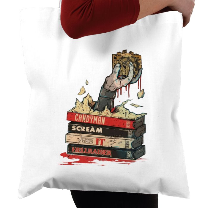 VHS Horror Tapes Hellraiser Theme Tote Bag