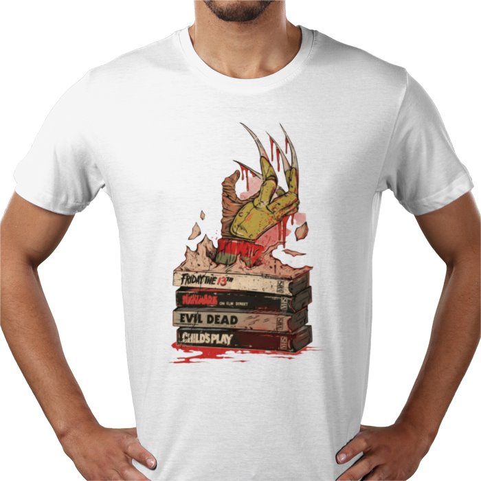 VHS Horror Tapes - Freddy Theme T Shirt