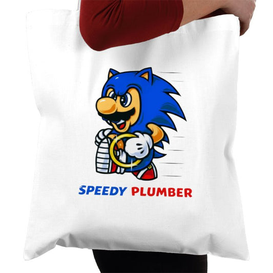 Super Mario Bro's x Sonic The Hedgehog - Speedy Plumber Tote Bag