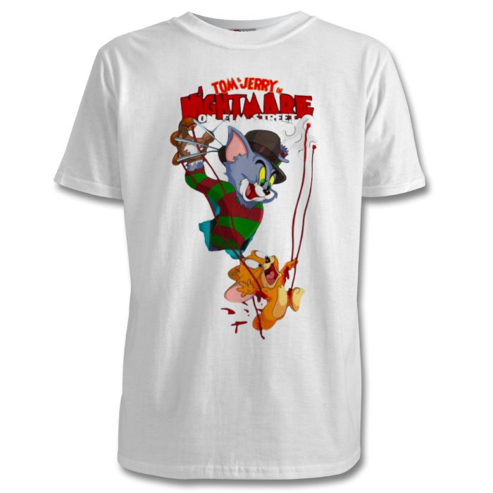 Tom And Jerry & A Nightmare On Elm Street - Freddy & Jerry T-shirt