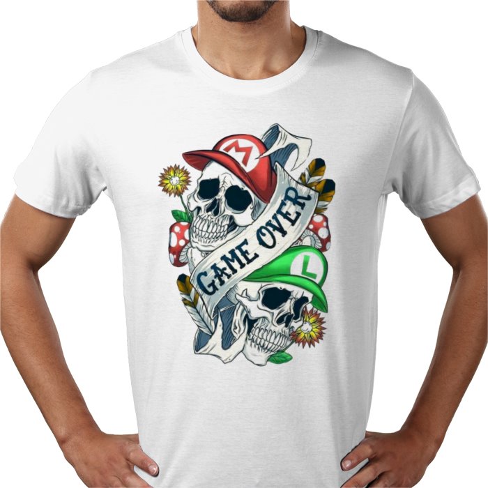 Super Mario Bro's - Game Over Tattoo Style T-shirt