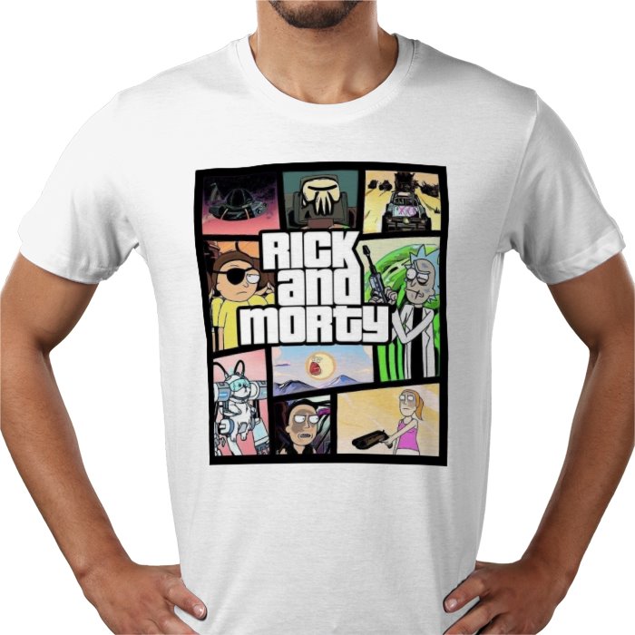 Rick & Morty & Grand Theft Auto - Grand Theft Auto Style T-shirt