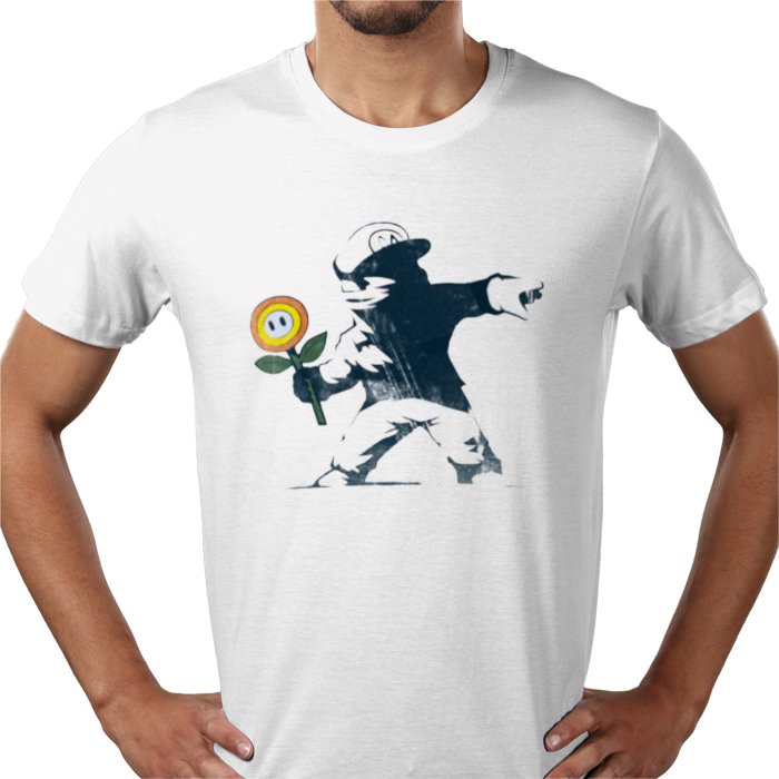Super Mario Bro's x Banksy - Fire Flower T-shirt