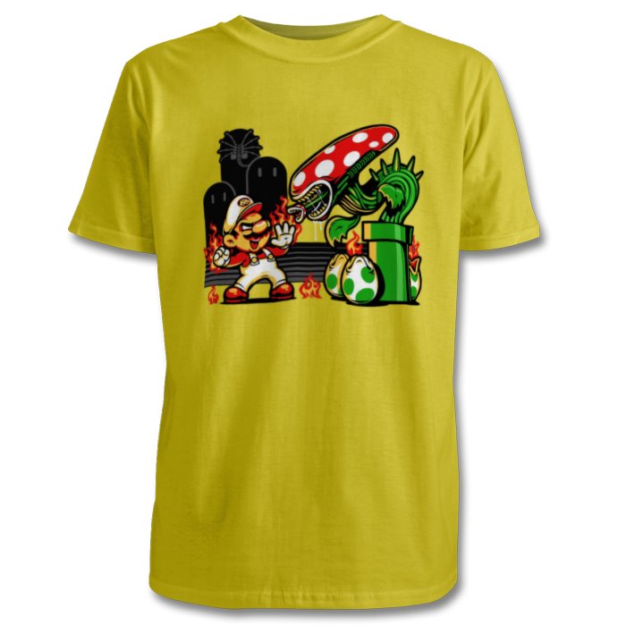 Super Mario Bro's & Alien - Mario Vs Alien T-shirt