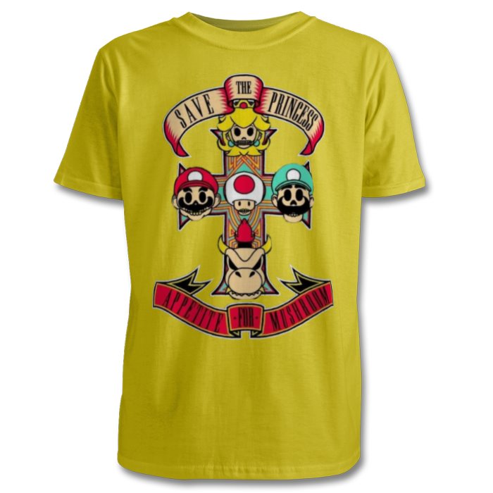 Super Mario Bro's & Guns And Roses - Appetite For Mushrooms T-shirt