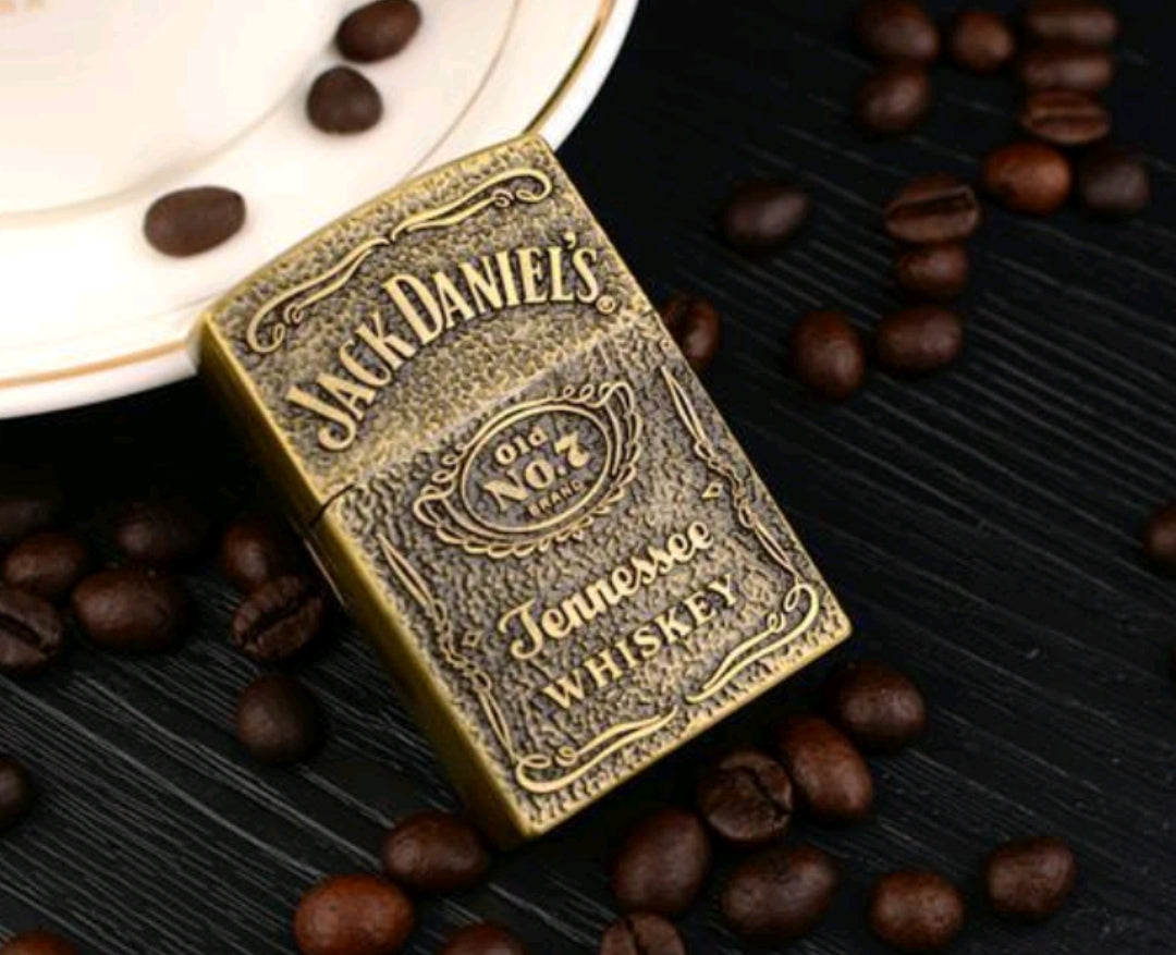 Jack Daniel's Brass Gas Refillable Lighter | Novelty Gift